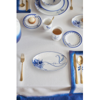 Pip & The Blue Bird White, ovaal  bord