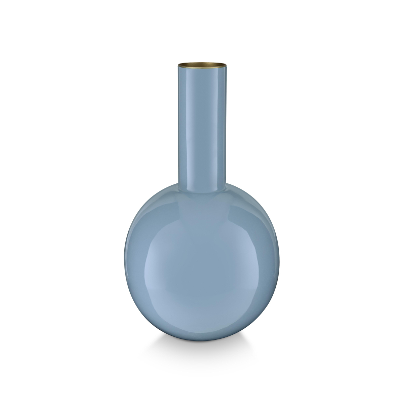 lichtblauwe vaas van metaal M