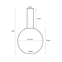 lichtblauwe vaas van metaal M