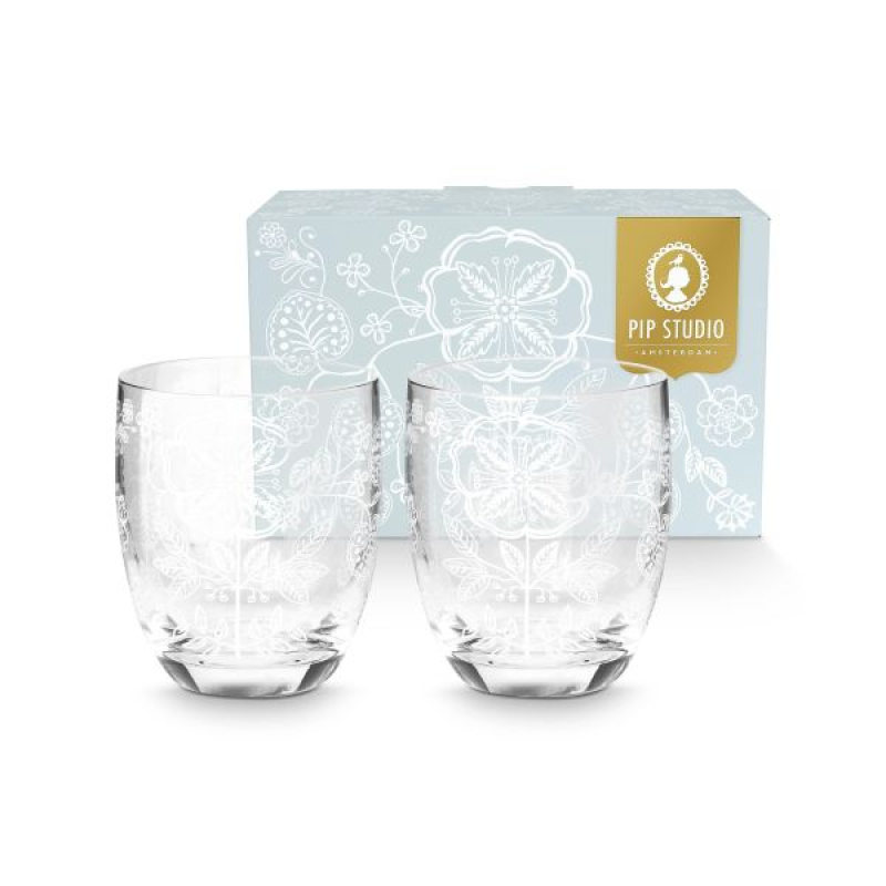 Flower White waterglas set/2