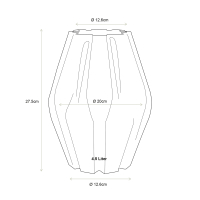 Vase Porcelain 3D Print Stripes 20 x 27,5 cm
