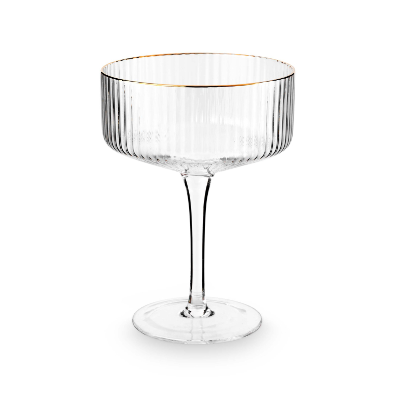 Champagne coupe met gouden rand