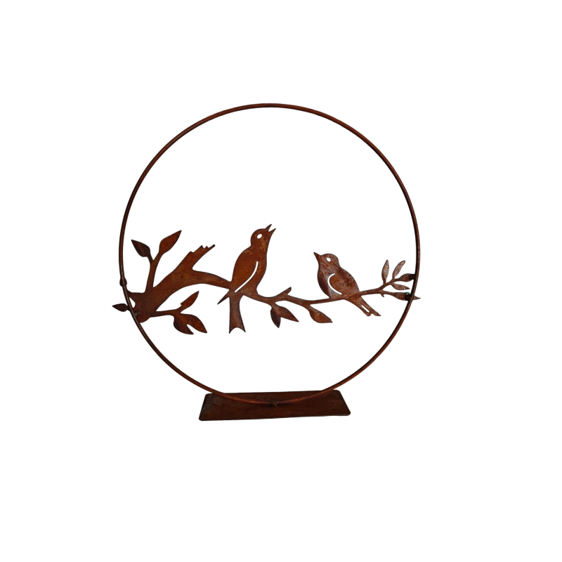 staande cirkel met vogels van ecoroest