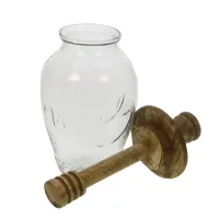 honingpot met deksel van hout