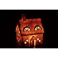 peperkoekhuis met LED-verlichting 