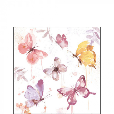 butterfly collection rose cocktail servetten