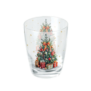 decorated christmas tree waterglas