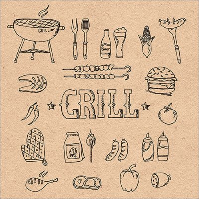 grill nature lunch servetten
