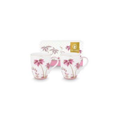 Jolie dots pink set van 2 mokken 
