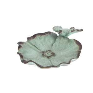 schaaltje bloemvorm met vogel in turquoise schaaltje bloemvorm met vogel in turquoise